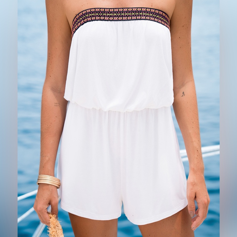 NWT CUPSHE Seaside Chill White Cover-Up Romper Size Small - Picture 6 of 6